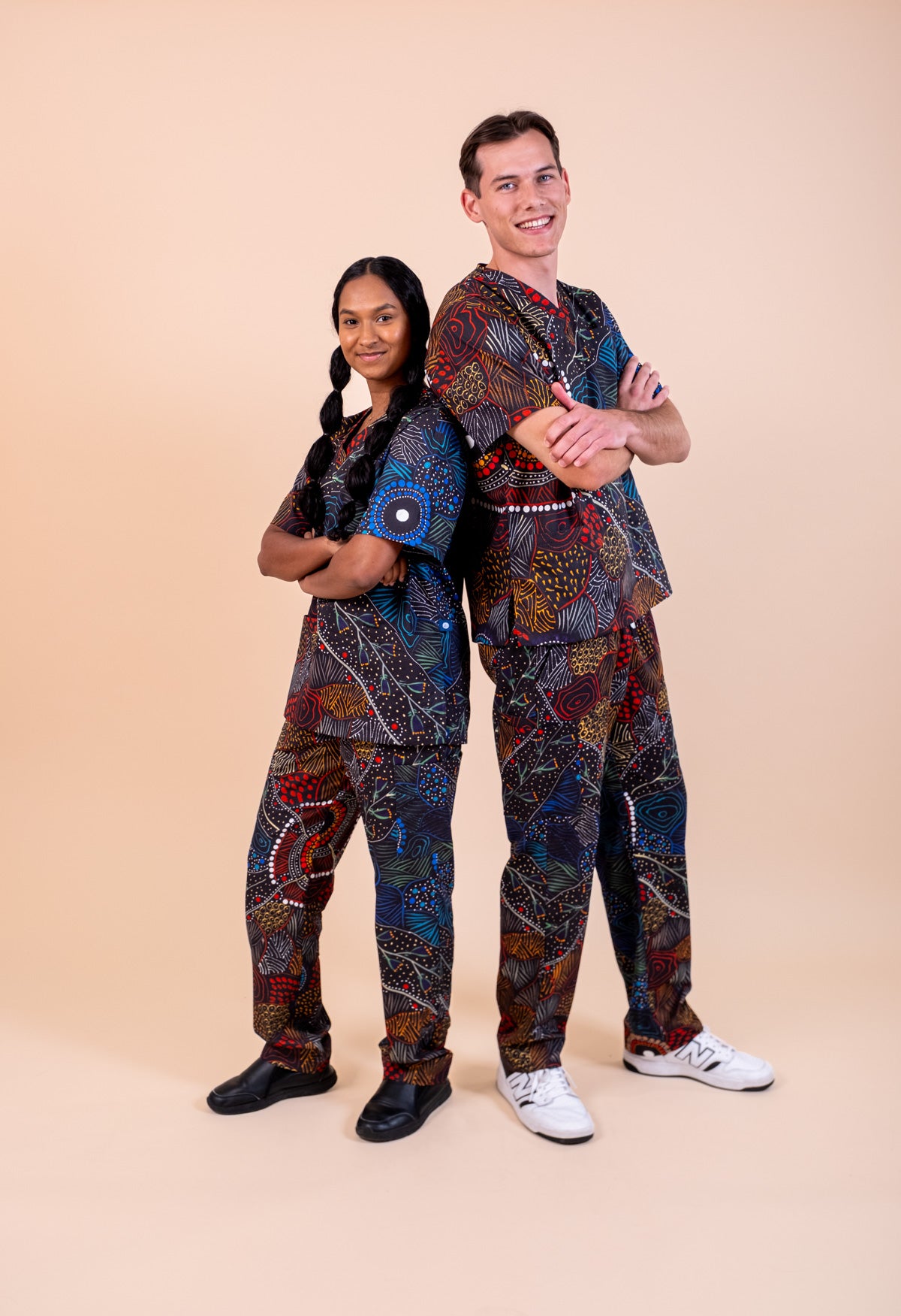Wollumbin - Unisex Printed Scrub Top