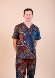 Wollumbin - Unisex Printed Scrub Top