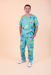 Rock Pool - Unisex Printed Scrub Top