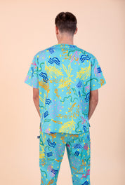 Rock Pool - Unisex Printed Scrub Top