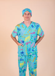Rock Pool - Unisex Printed Scrub Top