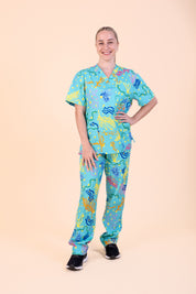Rock Pool - Unisex Printed Scrub Pants