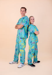 Rock Pool - Unisex Printed Scrub Top