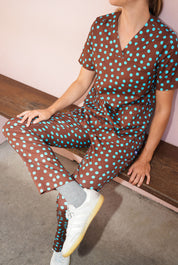 Polka Dots - Women's Premium Printed Scrub Top