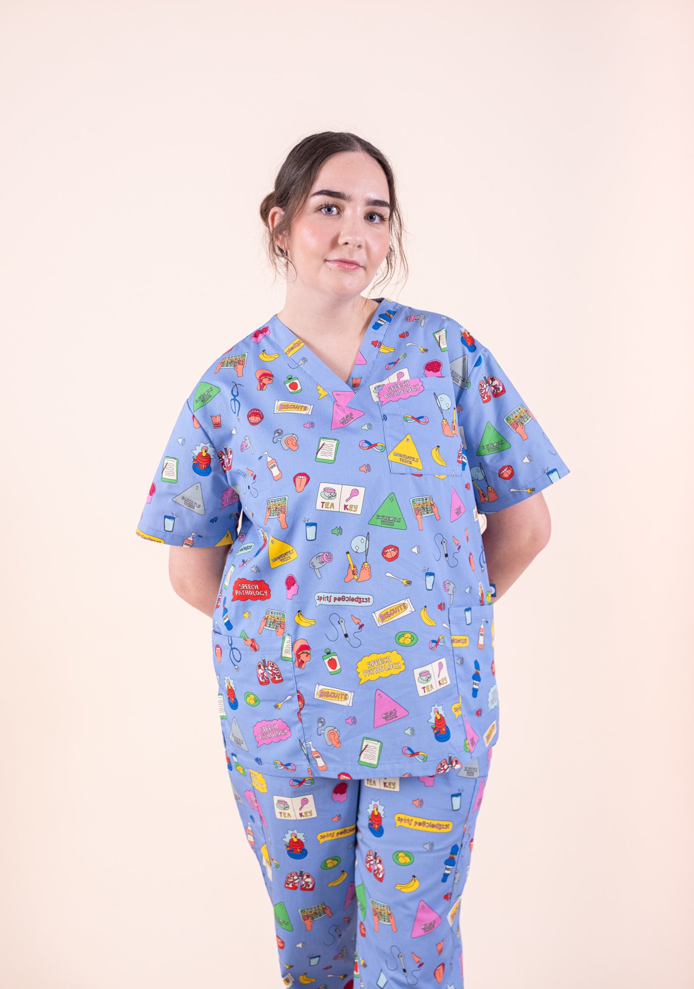 Speech Pathology  – Unisex Printed Scrub Top