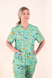 Physiotherapy – Unisex Printed Scrub Top