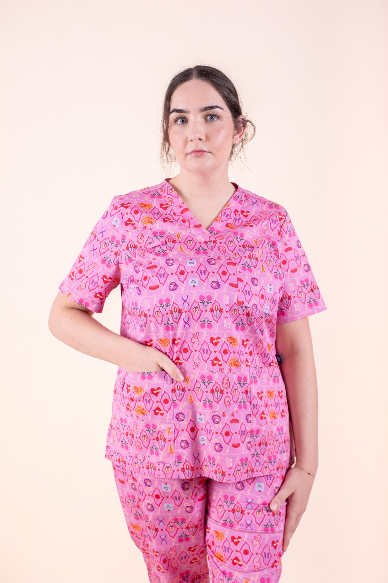 Midwifery - Womens Printed Scrub Top