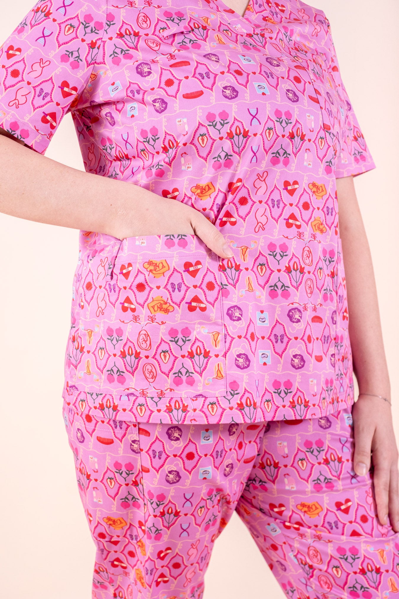 Midwifery - Womens Printed Scrub Top