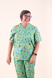Physiotherapy – Unisex Printed Scrub Top