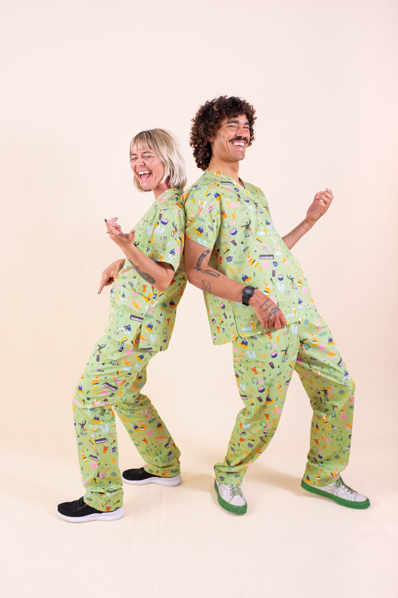 Music Therapy – Unisex Printed Scrub Top