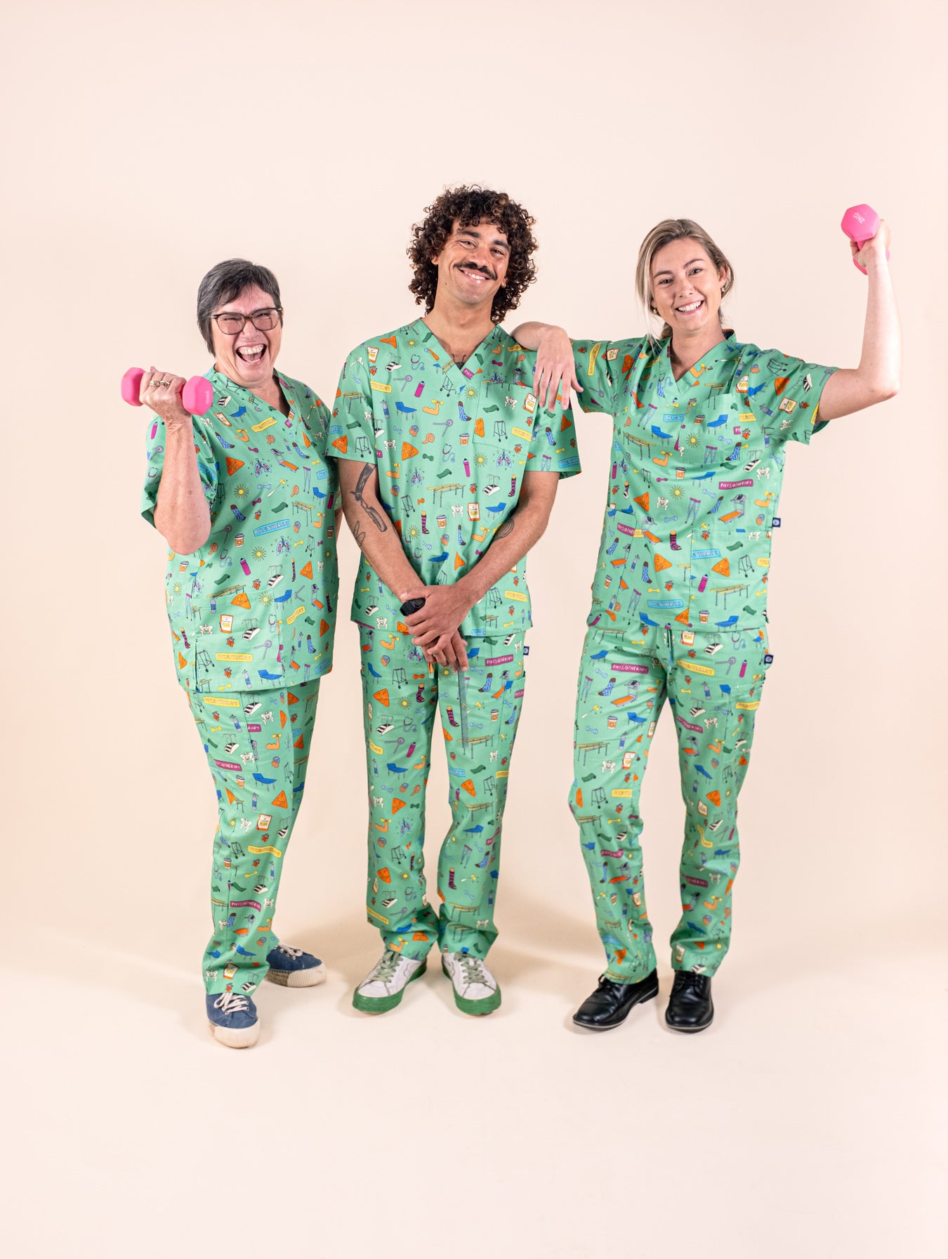 Physiotherapy – Unisex Printed Scrub Top
