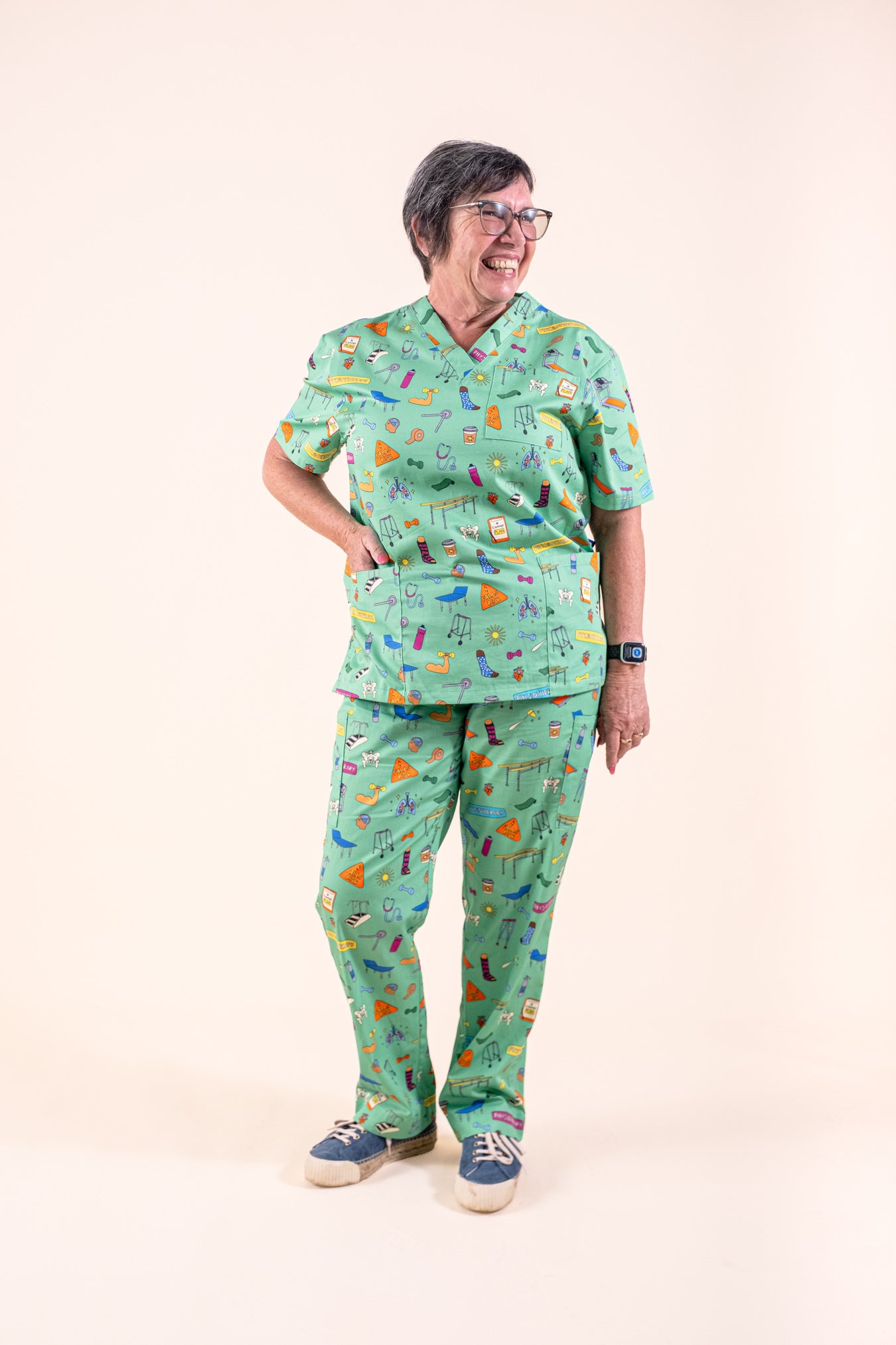 Physiotherapy – Unisex Printed Scrub Top