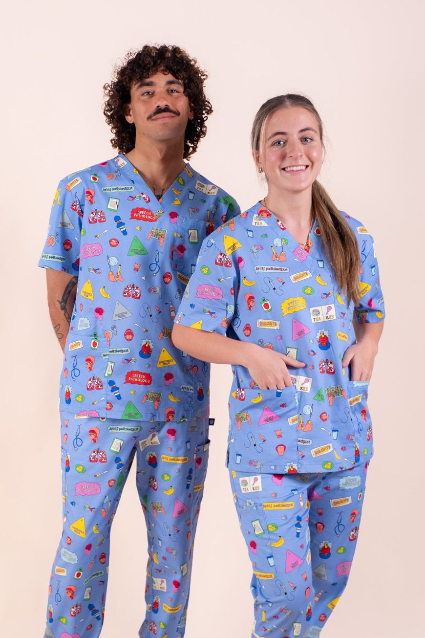 Speech Pathology  – Unisex Printed Scrub Top