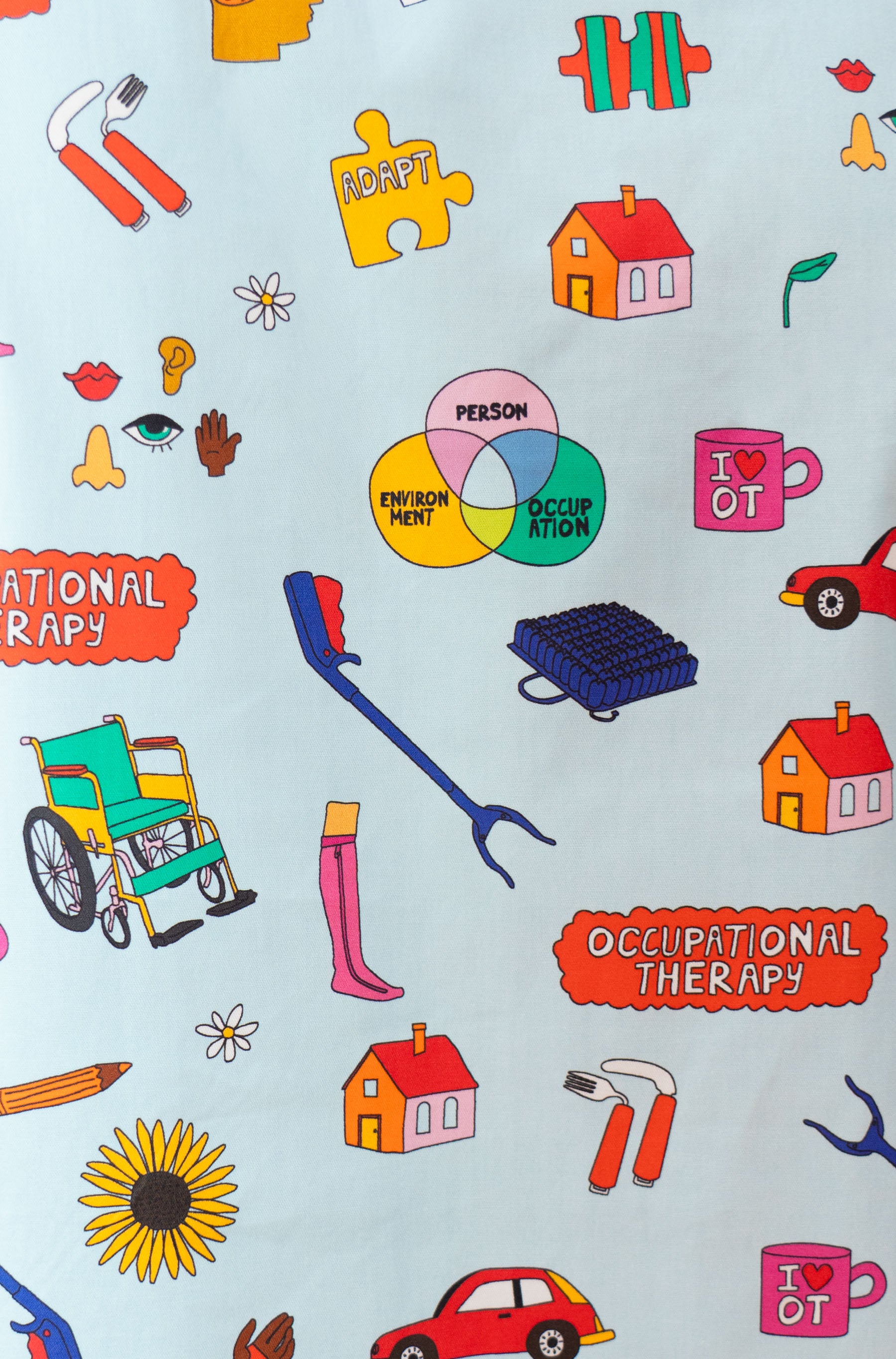 Occupational Therapist - Unisex Printed Scrub Top