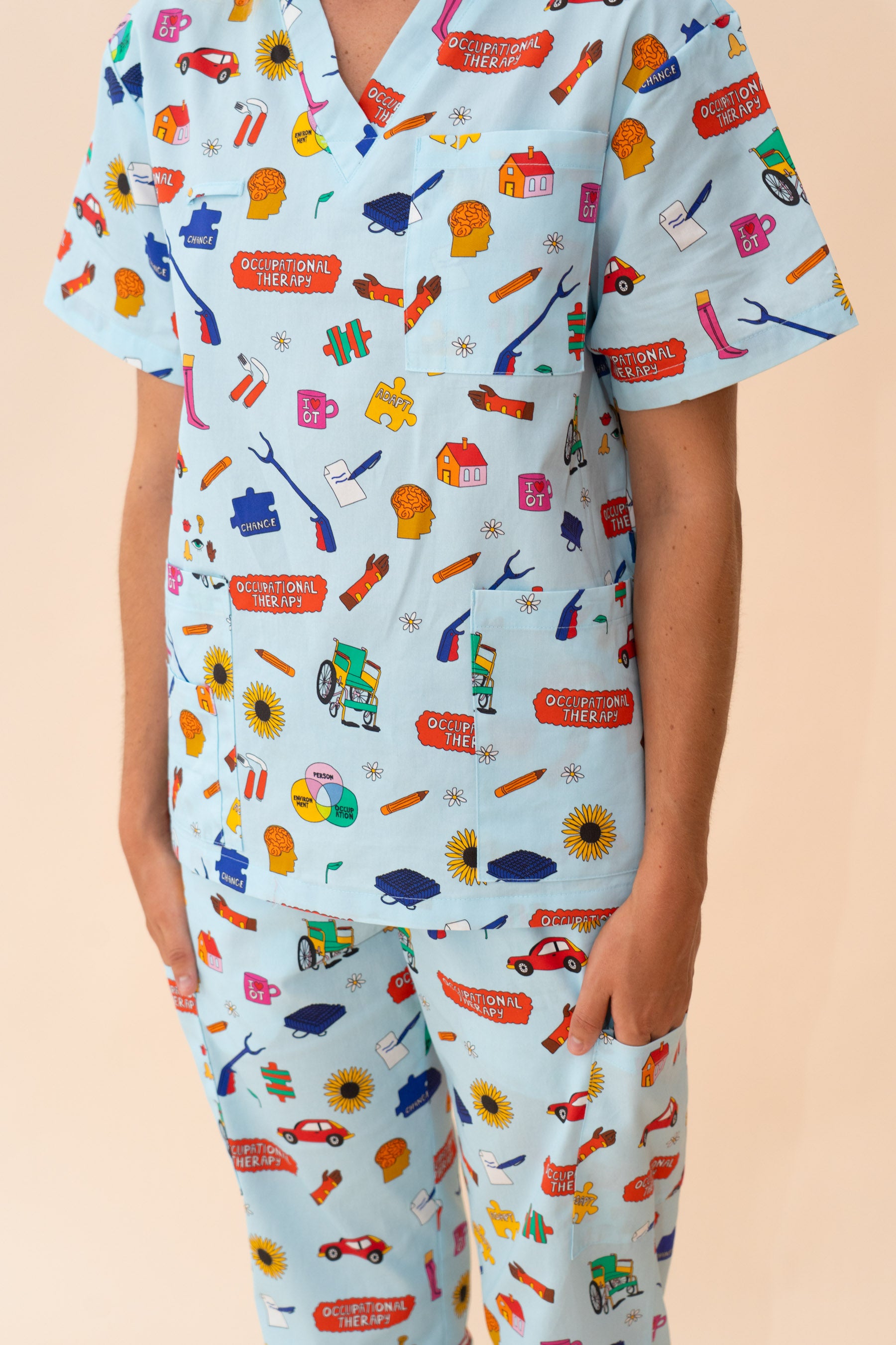 Occupational Therapist - Unisex Printed Scrub Top