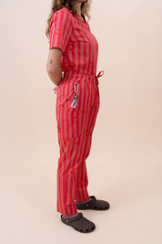 Cherry Stripe - Women's Printed Scrub Pants