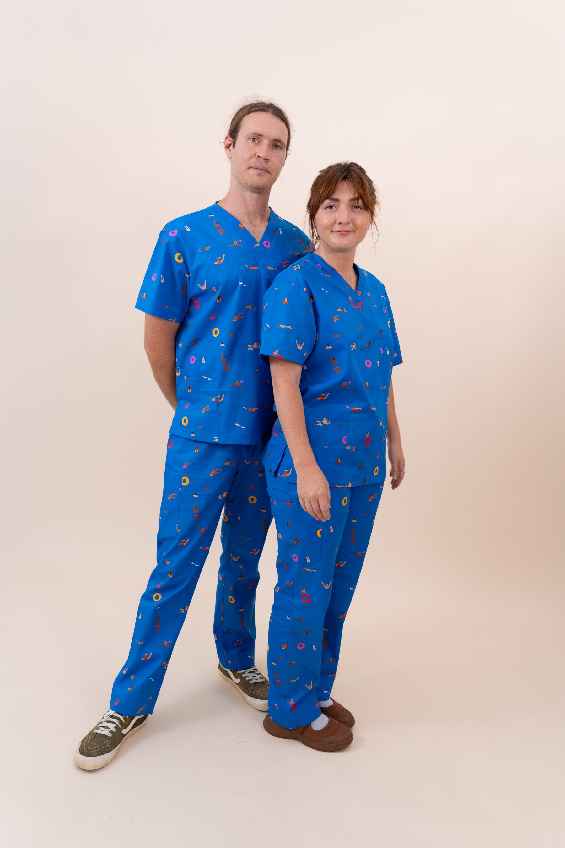 Summer Swims - Unisex Printed Scrub Pants