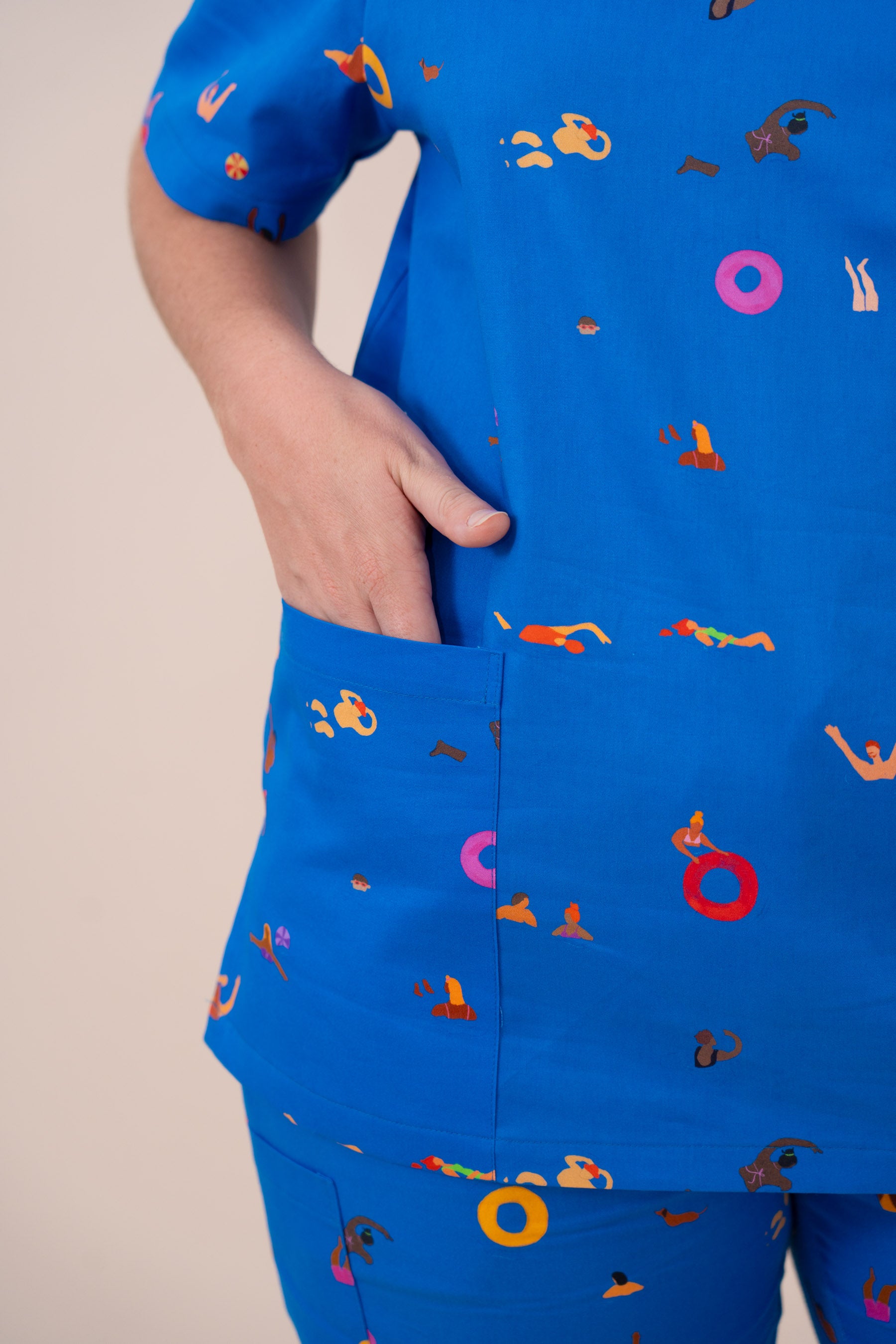 Summer Swims - Unisex Printed Scrub Top