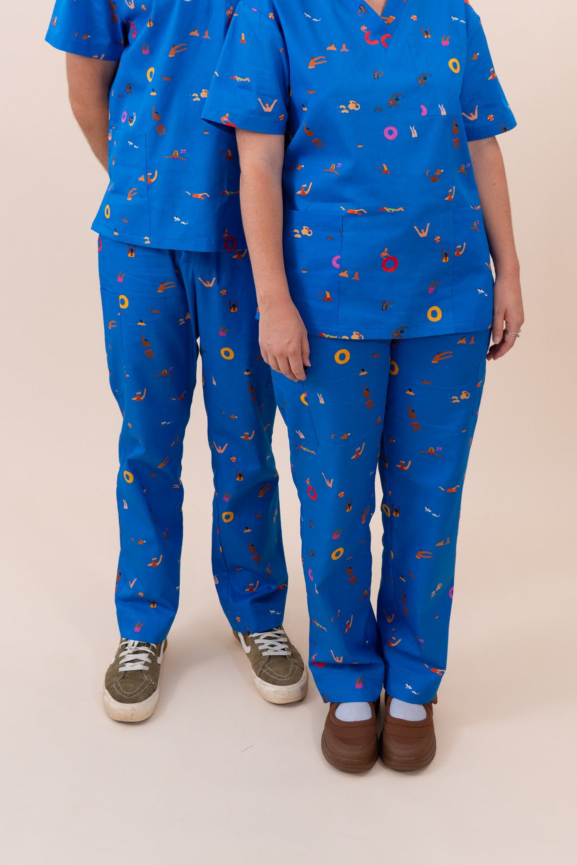 Summer Swims - Unisex Printed Scrub Pants