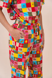 Christmas Checkers - Unisex Printed Scrub Pants