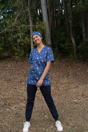 Bush Friends Midnight - Unisex Printed Scrub Top