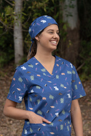 Bush Friends - Printed Scrub Cap- Midnight