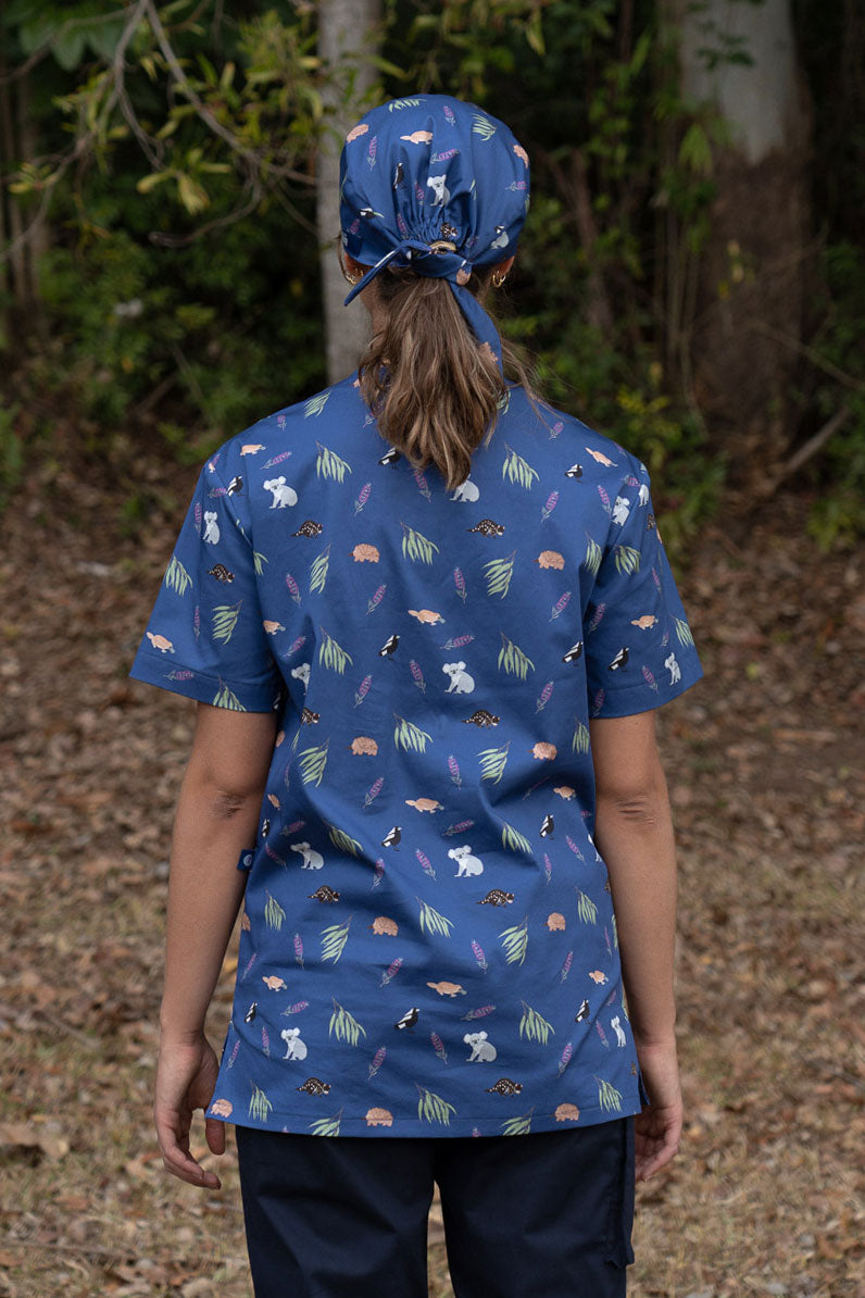 Bush Friends - Printed Scrub Cap- Midnight