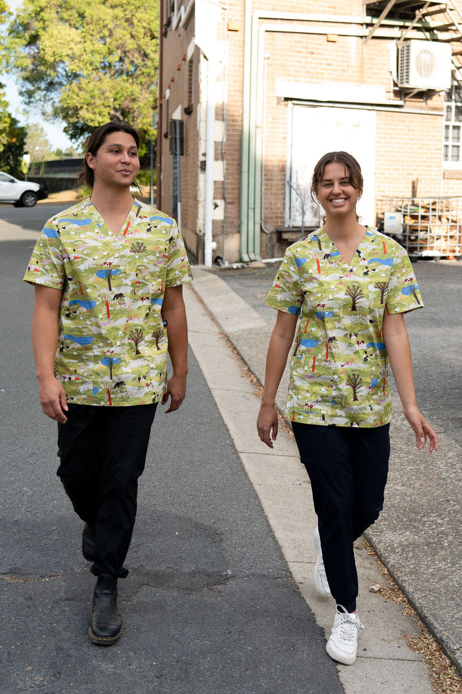 On The Farm - Unisex Printed Scrub Top