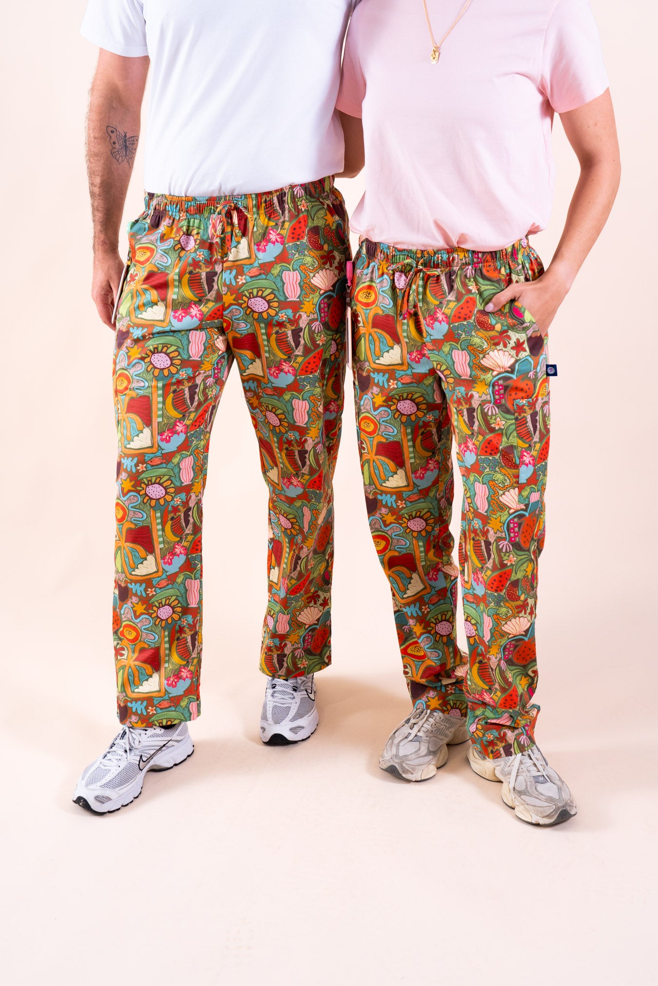 Tropical Splendour – Unisex Printed Scrub Pants