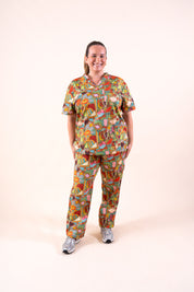 Tropical Splendour – Unisex Printed Scrub Top