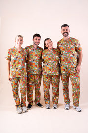 Tropical Splendour – Unisex Printed Scrub Pants