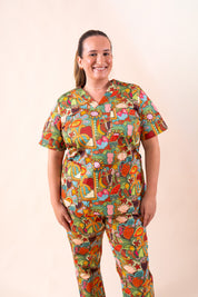 Tropical Splendour - Women's Premium Printed Scrub Top