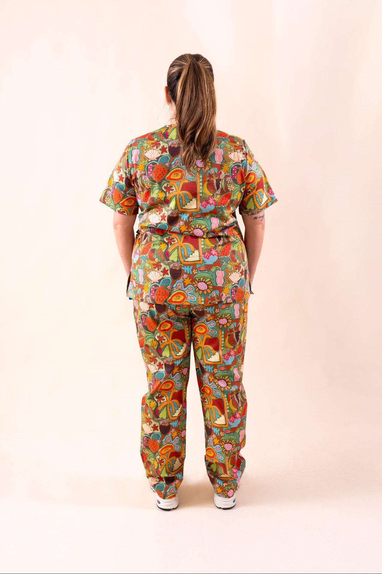 Tropical Splendour - Women's Premium Printed Scrub Top