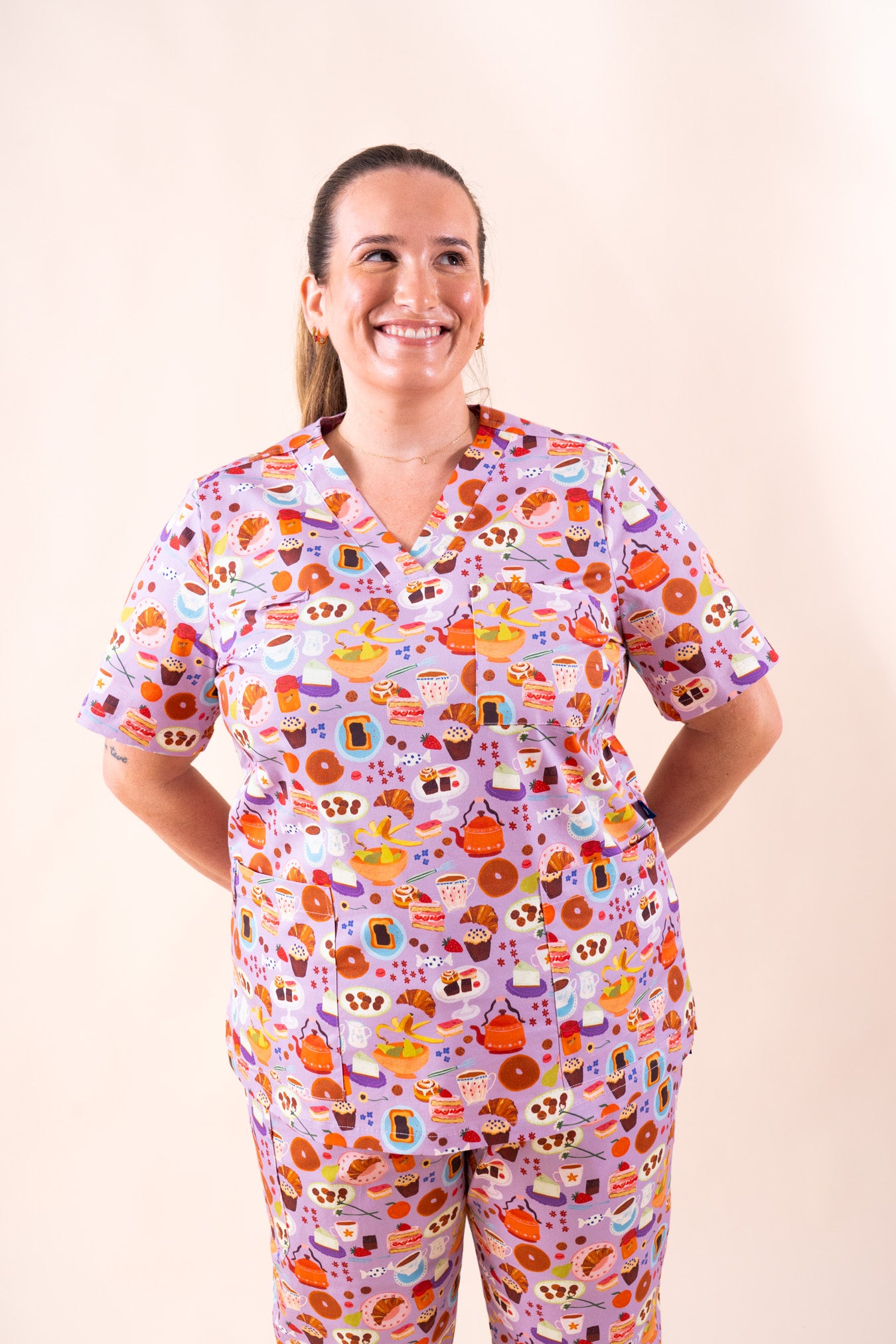 Sweet Treats - Women's Premium Printed Scrub Top