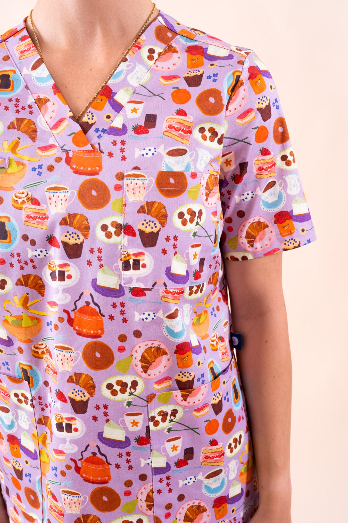 Sweet Treats - Women's Premium Printed Scrub Top