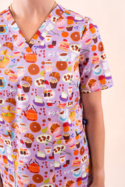 Sweet Treats - Women's Premium Printed Scrub Top