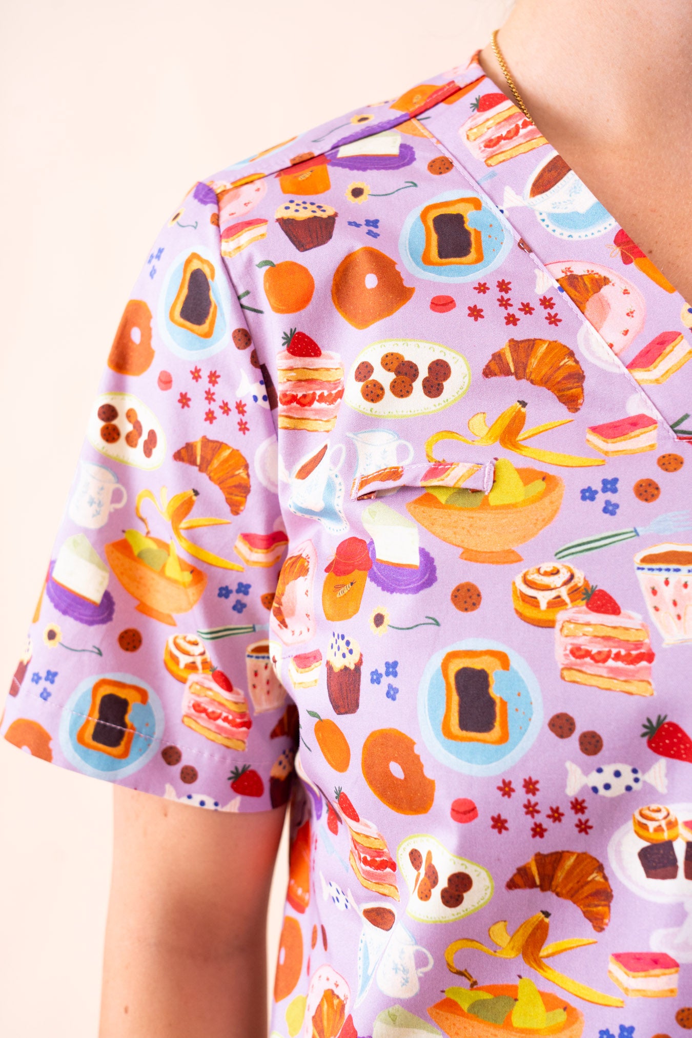 Sweet Treats - Women's Premium Printed Scrub Top
