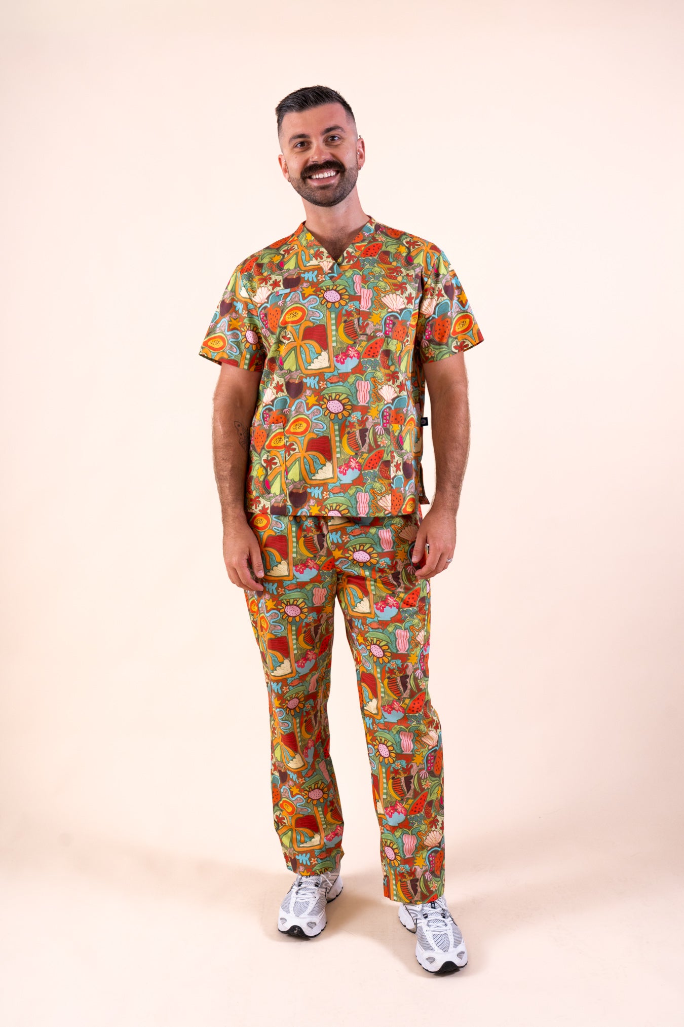 Tropical Splendour – Unisex Printed Scrub Pants