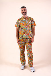 Tropical Splendour – Unisex Printed Scrub Pants