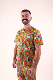 Tropical Splendour – Unisex Printed Scrub Top