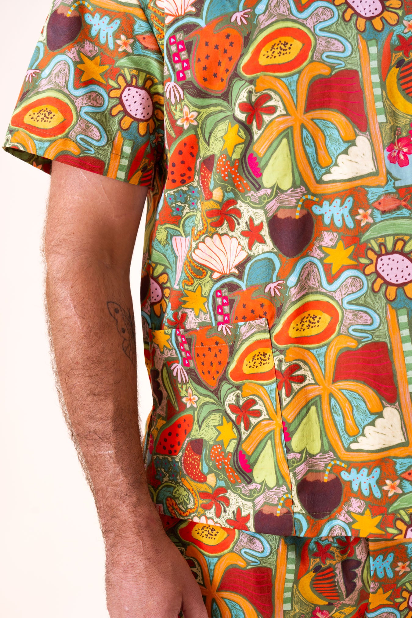 Tropical Splendour – Unisex Printed Scrub Top