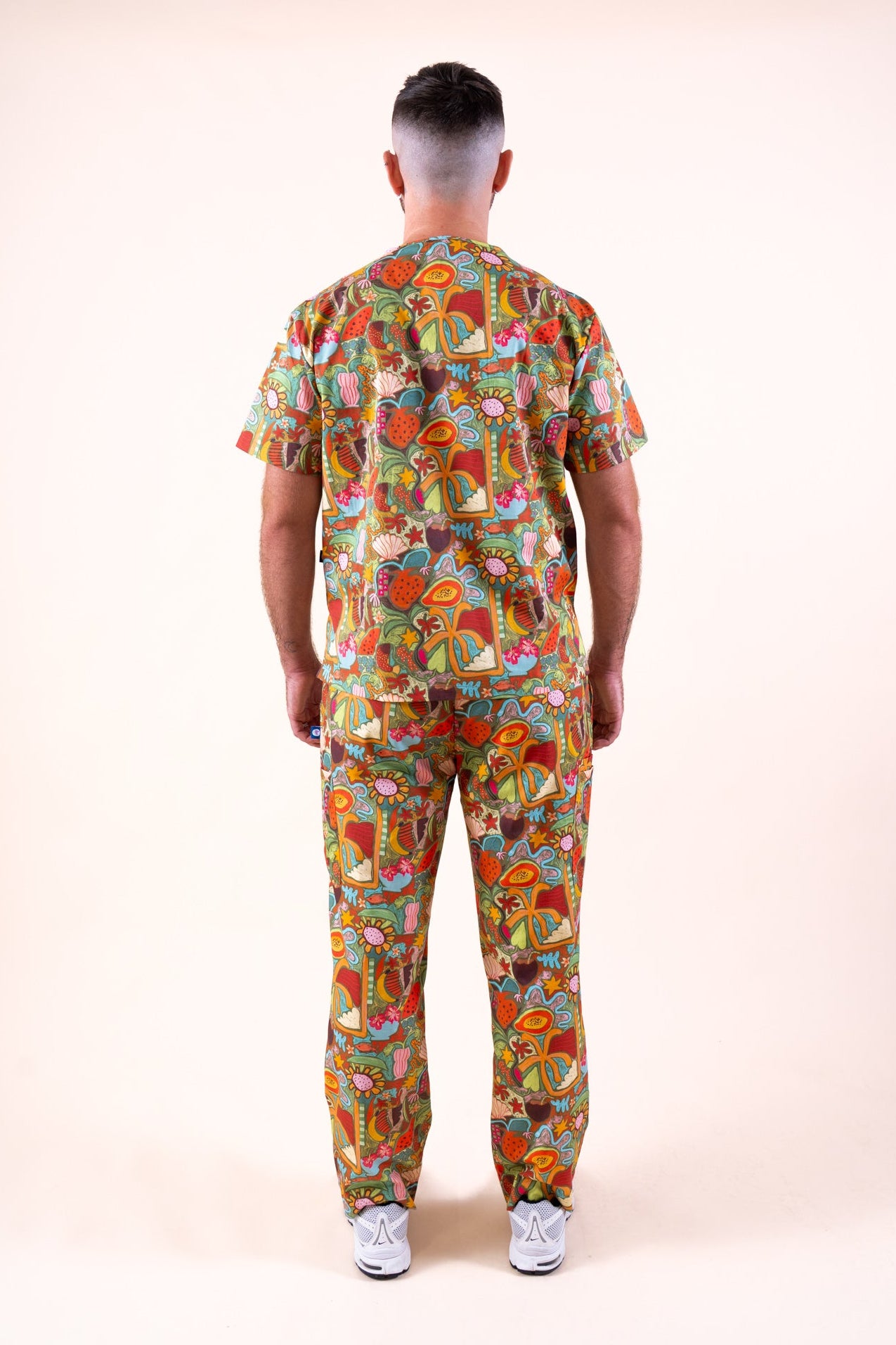 Tropical Splendour – Unisex Printed Scrub Top