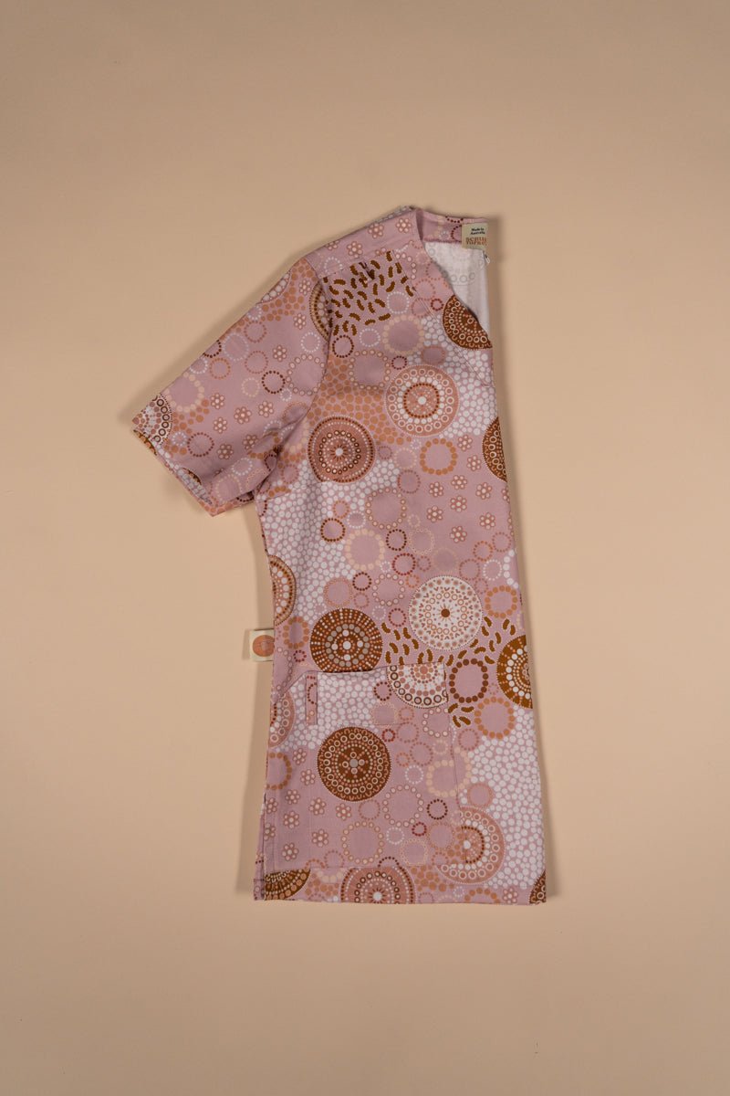 Seaside Healing Blush - Women's Printed Scrub Top