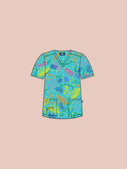 Rock Pool - Unisex Printed Scrub Top