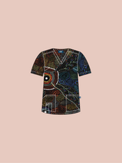 Wollumbin - Unisex Printed Scrub Top