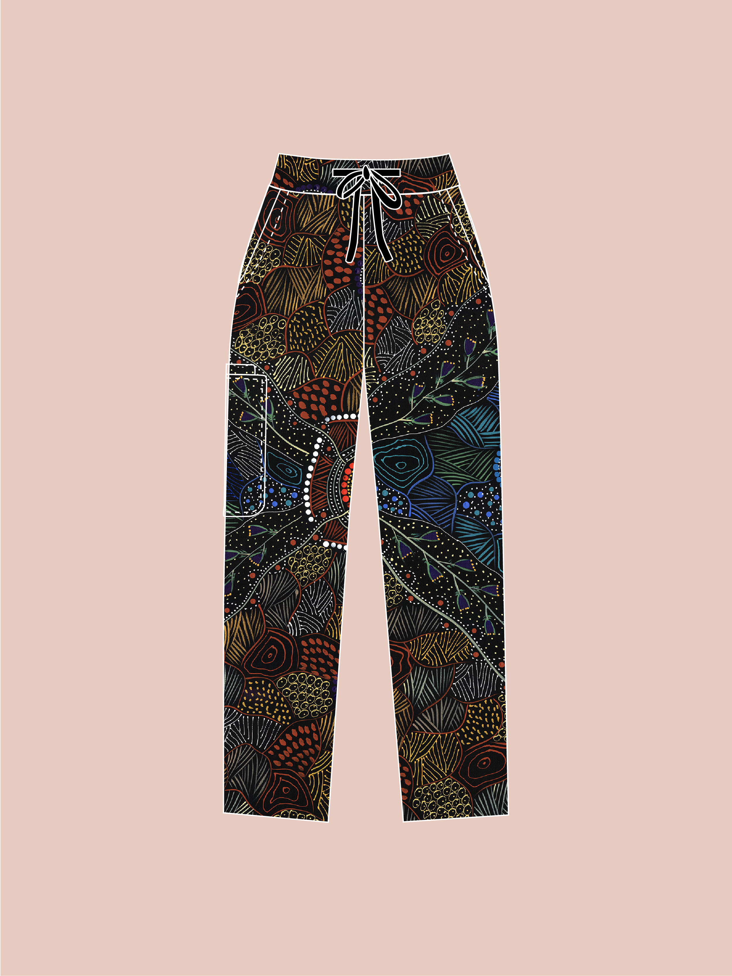Wollumbin - Unisex Printed Scrub Pants