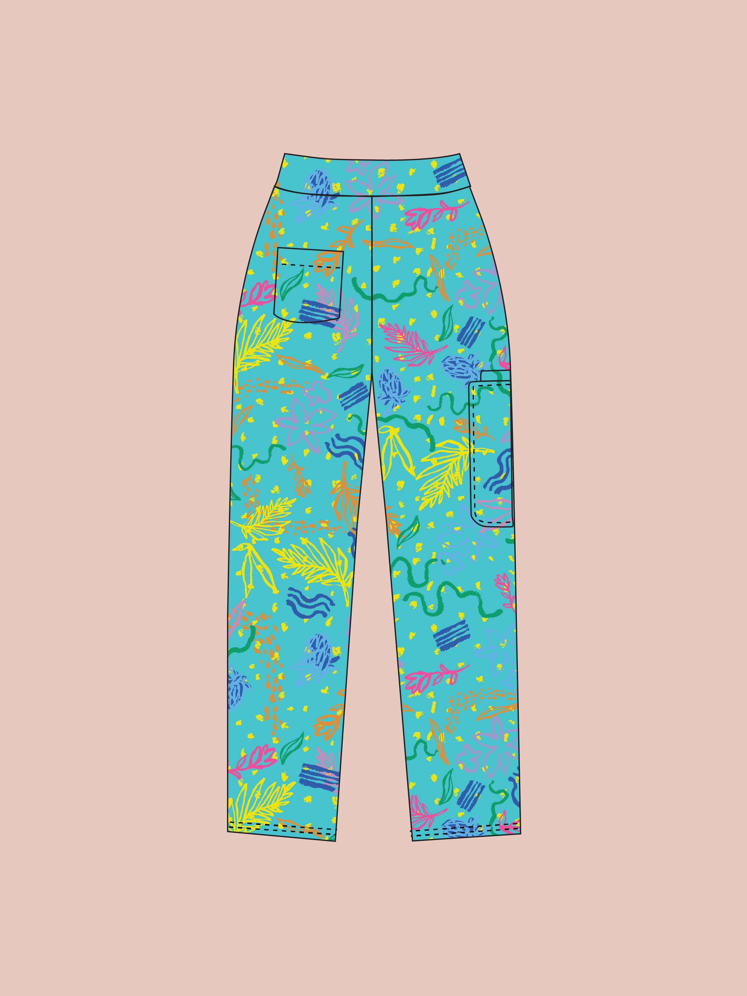 Rock Pool - Unisex Printed Scrub Pants