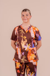 Picnic - Women's Printed Scrub Top