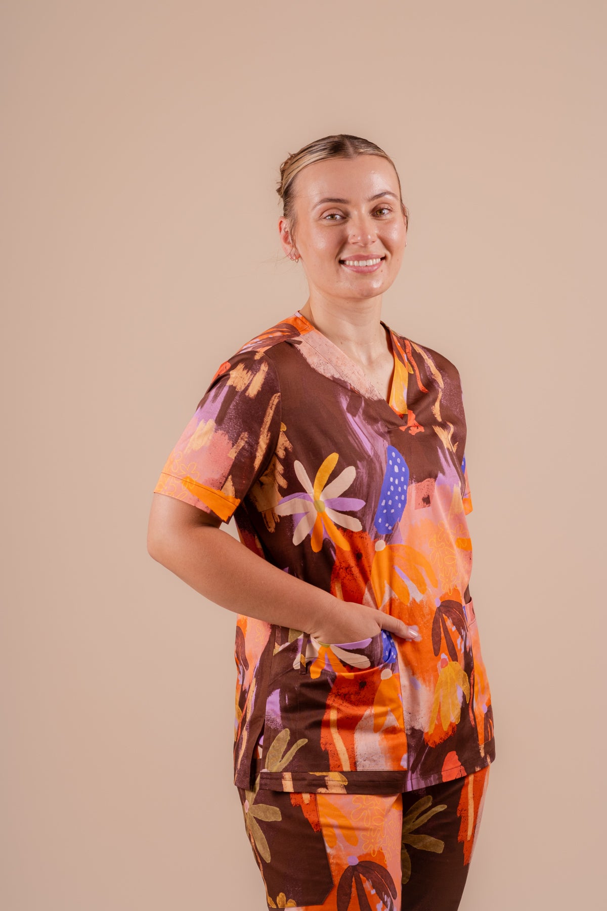 Picnic - Women's Printed Scrub Top