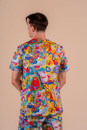 Monster Mash - Unisex Printed Scrub Top
